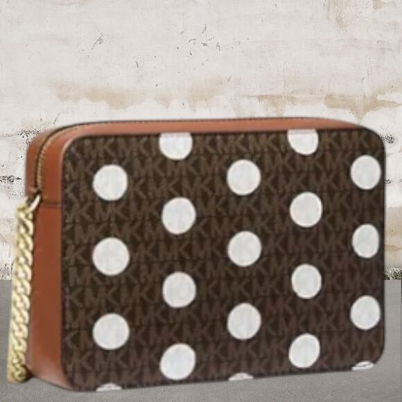 Giveaway #2 Michael Kors NWT Jet Set Polka Dot Signature Logo Crossbody Bag - Picture 4 of 5